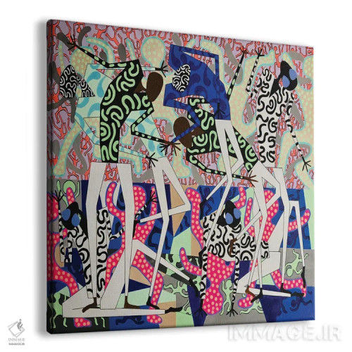 تابلو پیکرههای رقصان فانکی ۱ اثر فرانتیشک فلوریان - نمای پرسپکتیو محصول