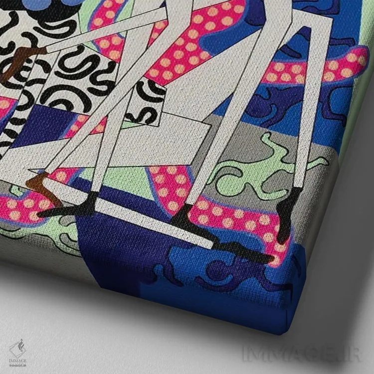 تابلو پیکرههای رقصان فانکی ۱ اثر فرانتیشک فلوریان - نمای نزدیک بافت بوم