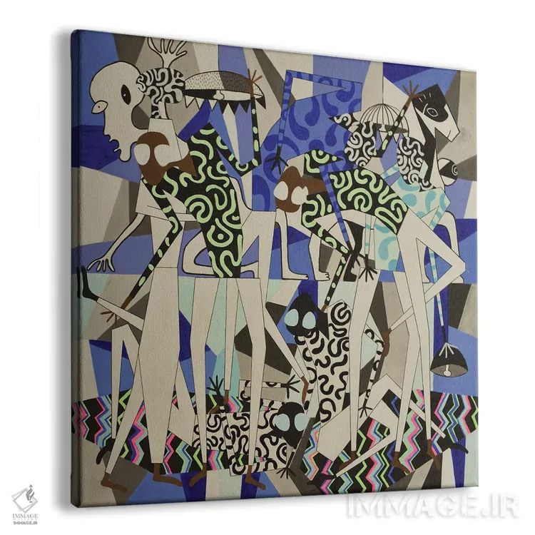 تابلو پیکرههای رقصنده فانکی شماره ۸ اثر فرانتیشک فلوریان - نمای پرسپکتیو محصول