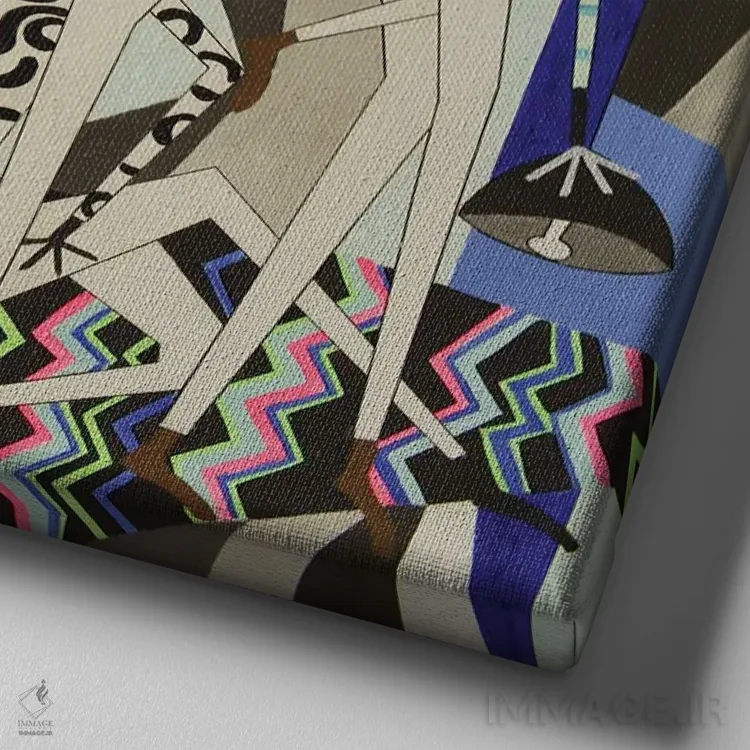 تابلو پیکرههای رقصنده فانکی شماره ۸ اثر فرانتیشک فلوریان - نمای نزدیک بافت بوم