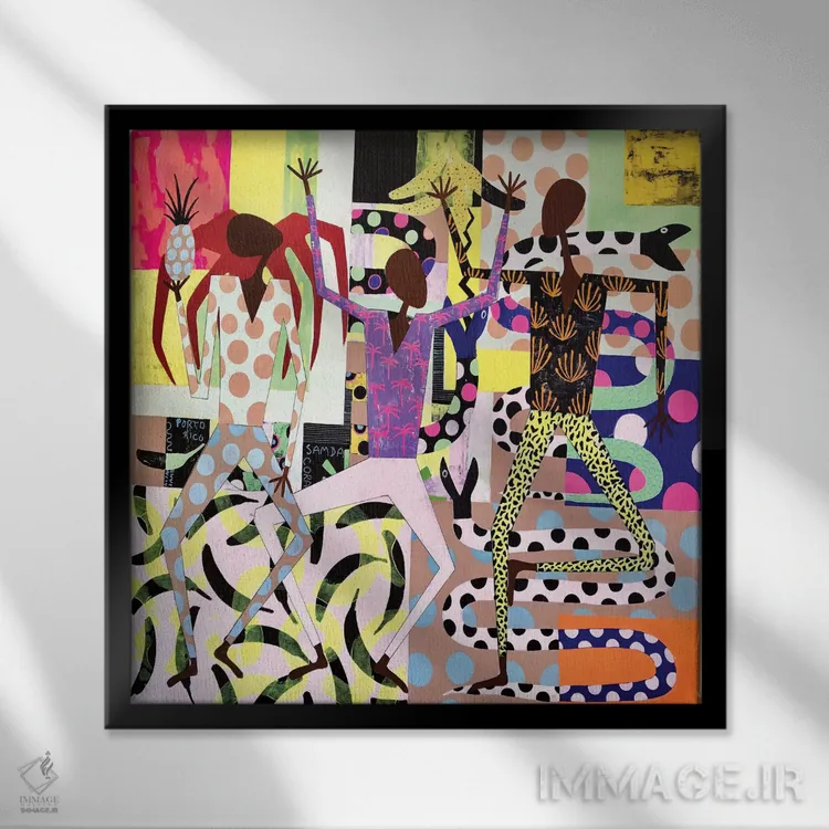 تابلو مار جشن رنگارنگ اثر فرانتیشک فلوریان - نمای قابدار مشکی