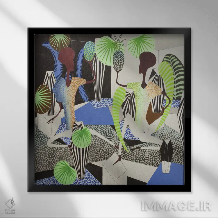 تابلو مهمانی گیاهی استراحت شماره ۱ اثر فرانتیشک فلوریان - نمای قابدار مشکی