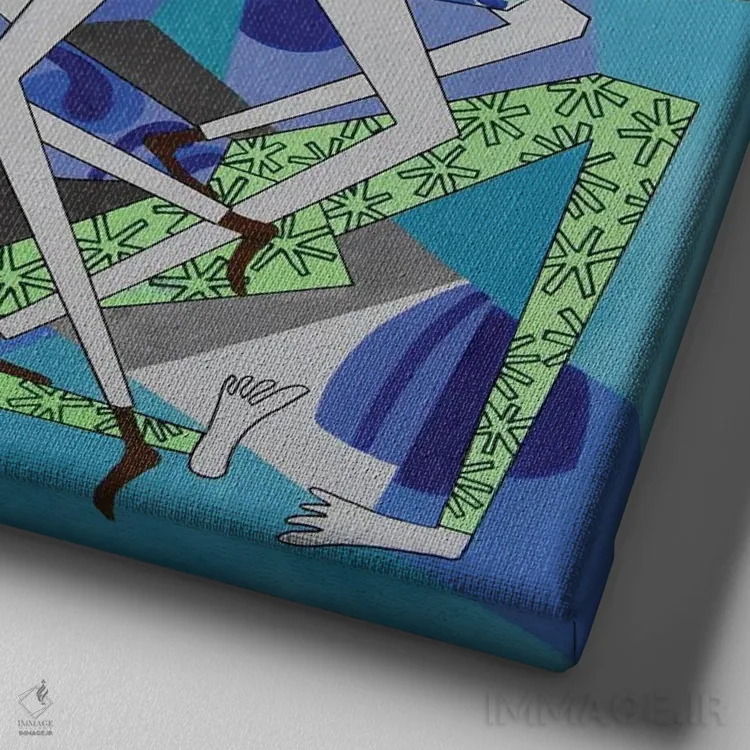 تابلو پیکرههای رقصنده انتزاعی شماره ۶ اثر فرانتیشک فلوریان - نمای نزدیک بافت بوم