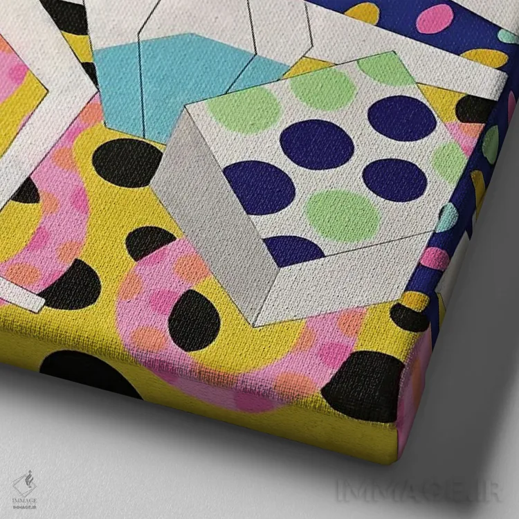 تابلو سالن رقص نقطهپولکا اثر فرانتیشک فلوریان - نمای نزدیک بافت بوم