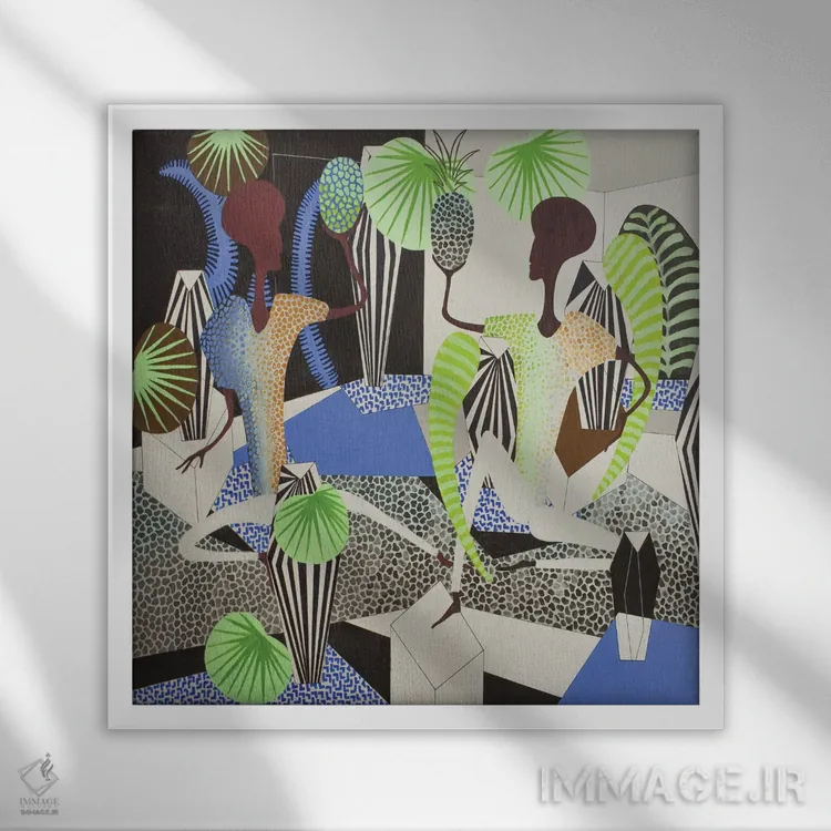 تابلو مهمانی گیاهی استراحت شماره ۱ اثر فرانتیشک فلوریان - نمای قابدار سفید