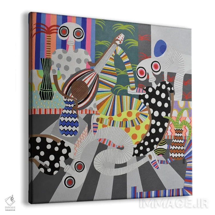 تابلو مهمانی گیتار اثر فرانتیشک فلوریان - نمای پرسپکتیو محصول