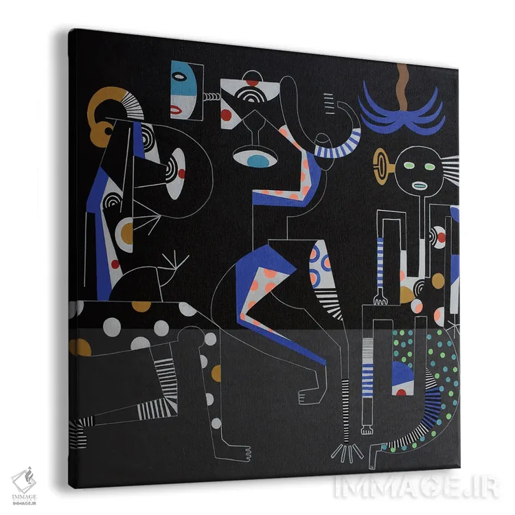 تابلو انتزاعی شبانه اثر فرانتیشک فلوریان - نمای پرسپکتیو محصول