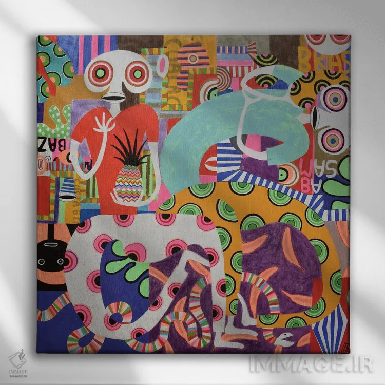 تابلو زمان مهمانی شماره ۶ اثر فرانتیشک فلوریان - نمای روبهرو روی دیوار