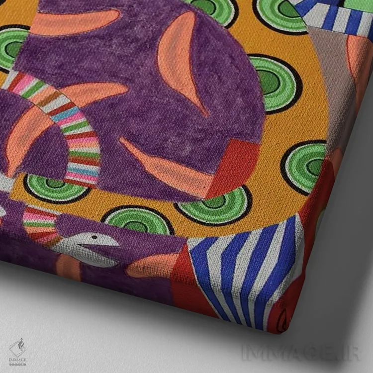 تابلو زمان مهمانی شماره ۶ اثر فرانتیشک فلوریان - نمای نزدیک بافت بوم