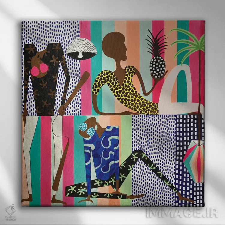 تابلو استراحت با آناناس خالخالی من اثر فرانتیشک فلوریان - نمای روبهرو روی دیوار