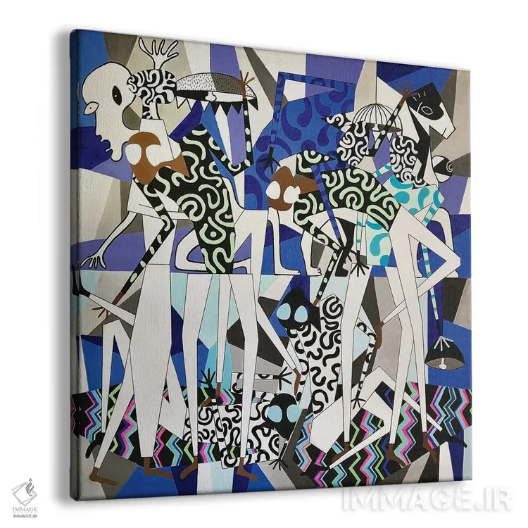 تابلو شخصیتهای رقص فانکی هشت اثر فرانتیشک فلوریان - نمای پرسپکتیو محصول