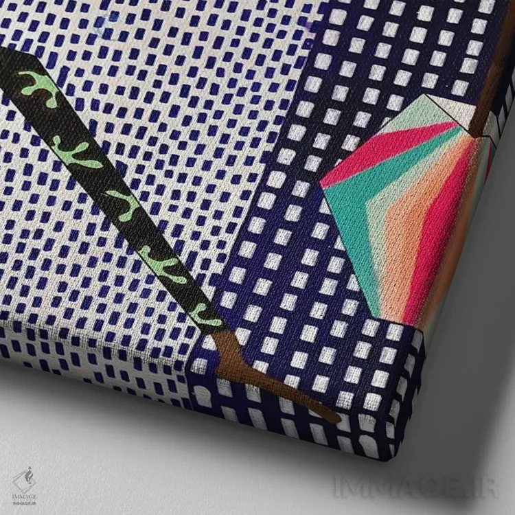 تابلو استراحت با آناناس خالخالی من اثر فرانتیشک فلوریان - نمای نزدیک بافت بوم