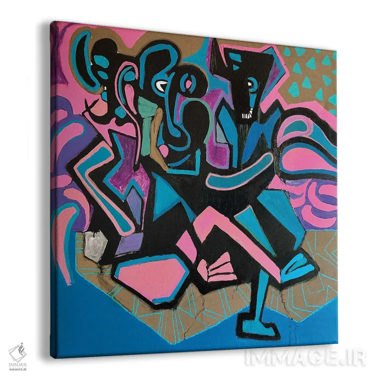 تابلو آبستره فانکی چهار اثر فرانتیشک فلوریان - نمای پرسپکتیو محصول