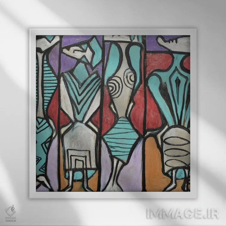 تابلو باریکها اثر فرانتیشک فلوریان - نمای قابدار سفید