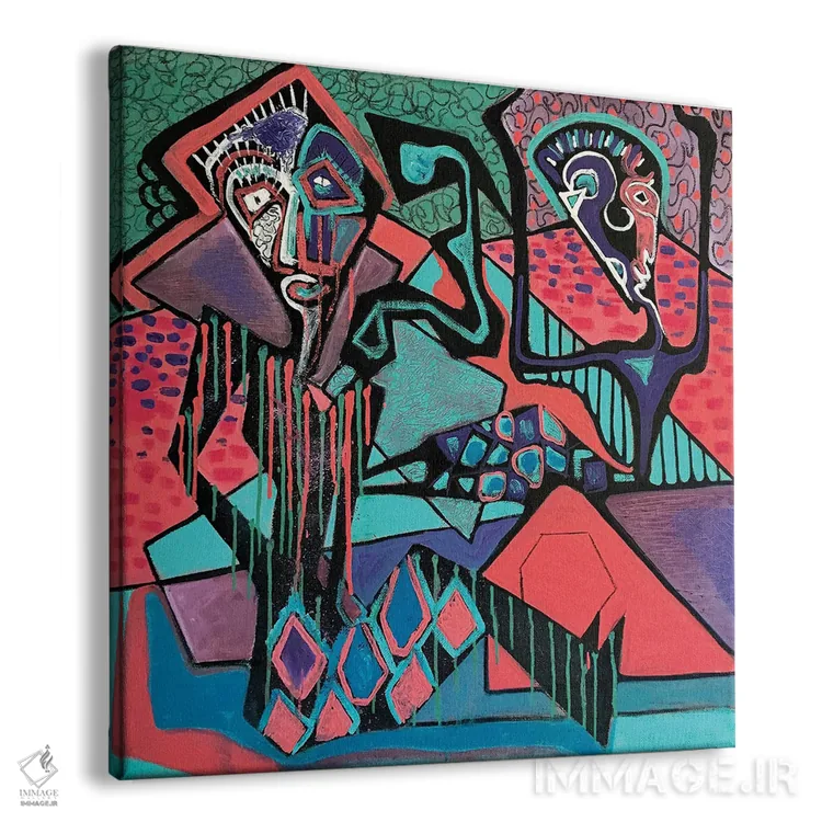 تابلو آبستره اکسپرسیو پنج اثر فرانتیشک فلوریان - نمای پرسپکتیو محصول