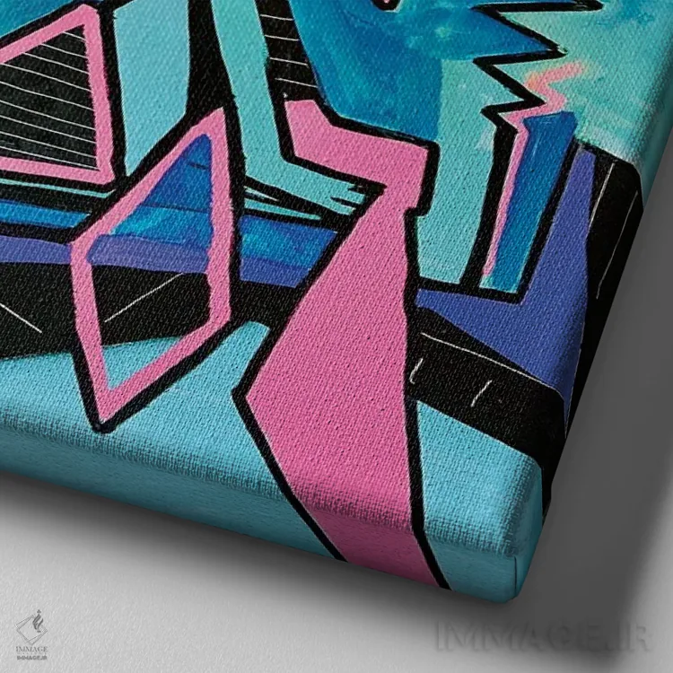 تابلو آبستره فانکی هشت اثر فرانتیشک فلوریان - نمای نزدیک بافت بوم