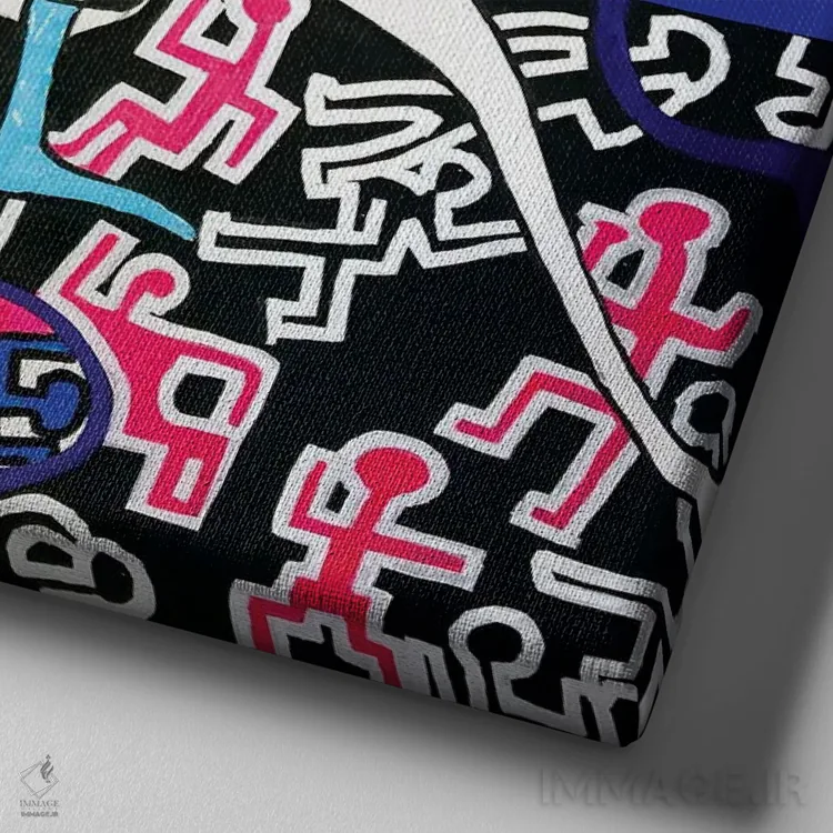 تابلو ریتمهای فانکی معاصر دو اثر فرانتیشک فلوریان - نمای نزدیک بافت بوم