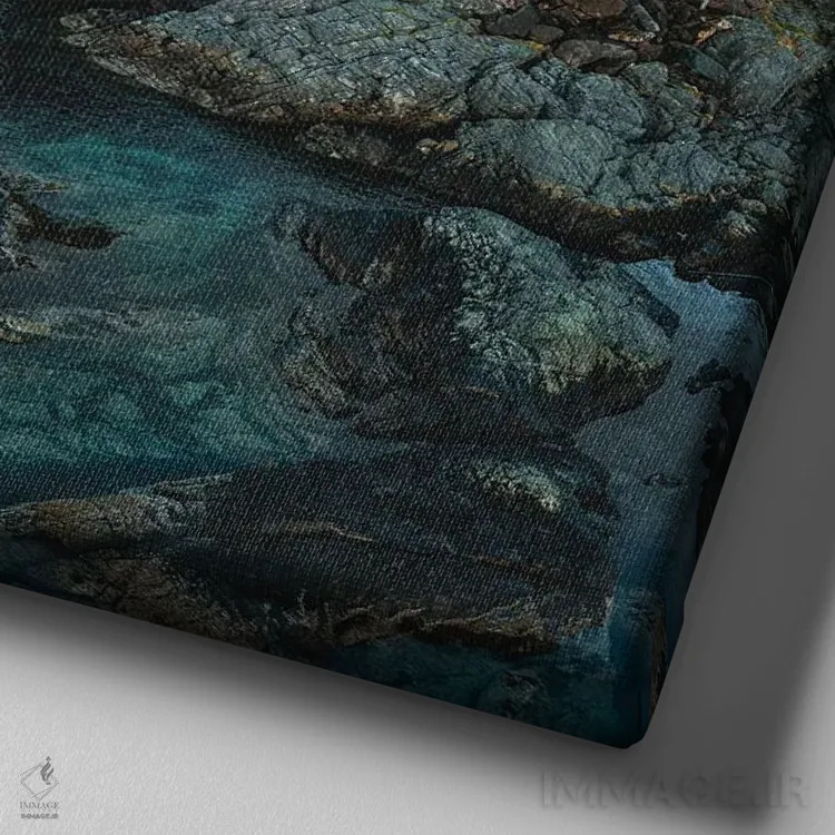 تابلو روستای نروژی اثر فابیان فورتمن - نمای نزدیک بافت بوم