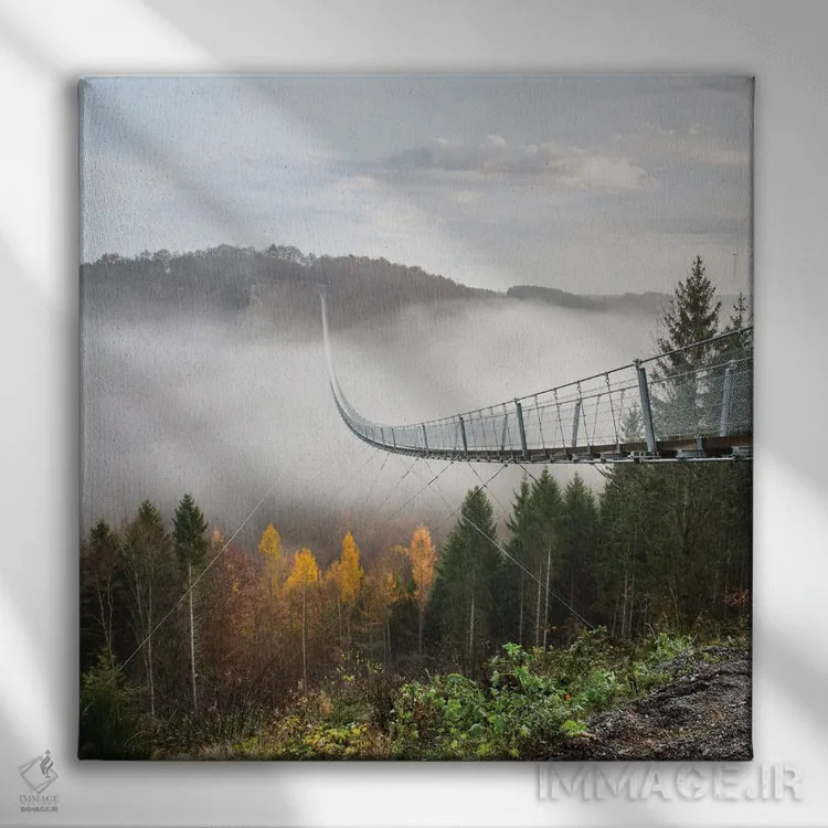 تابلو پل روی دریای مه اثر فابیان فورتمن - نمای روبهرو روی دیوار