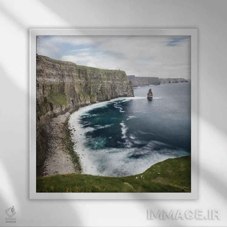تابلو ساحل ایرلندی اثر فابیان فورتمن - نمای قابدار سفید