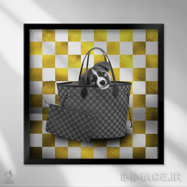 تابلو به من نگاه کن، با من بازی کن اثر فایو بای فایو کالکتیو - نمای قابدار مشکی