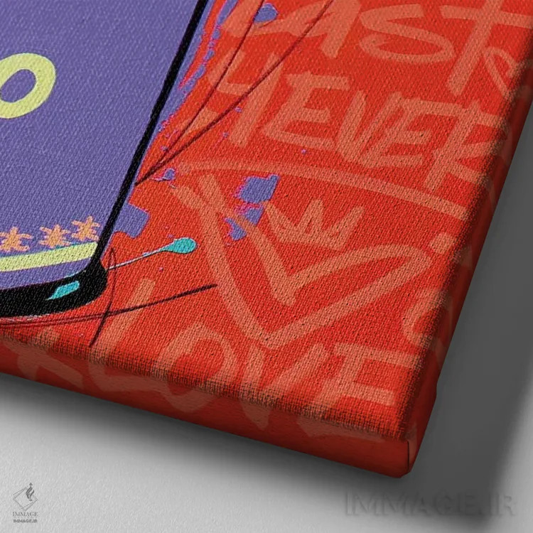 تابلو سوپ نارنجی ویژه کمپبل اثر فرانک باندا - نمای نزدیک بافت بوم