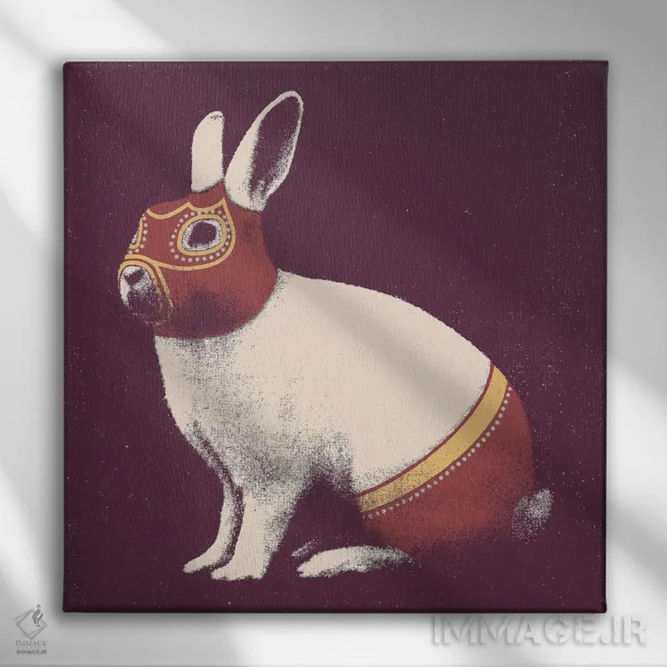 تابلو میدان کشتیگیر خرگوش اثر فلوران بُدار (هنرمند فرانسوی) - نمای روبهرو روی دیوار