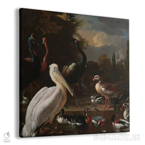 تابلو پرندگان در استخر اثر فلوران بُدار (هنرمند فرانسوی) - نمای پرسپکتیو محصول