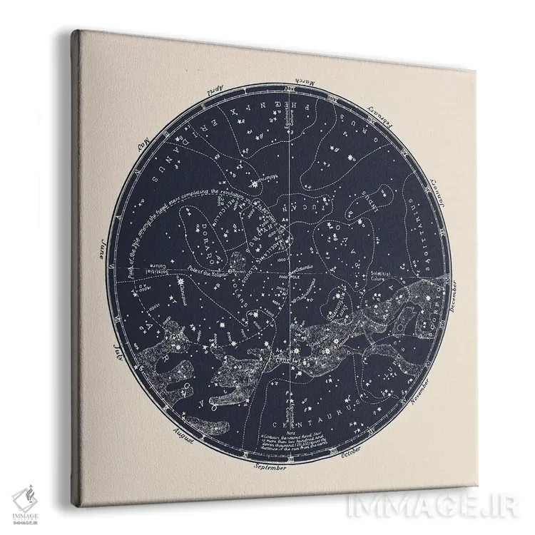 تابلو صورتهای فلکی جنوبی اثر فلوران بُدار (هنرمند فرانسوی) - نمای پرسپکتیو محصول