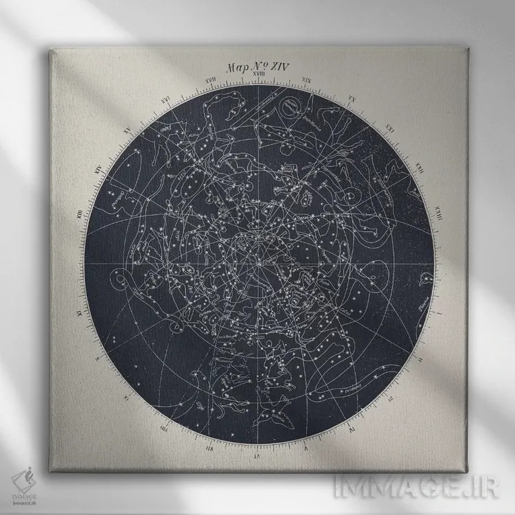 تابلو نقشه شماره XIV اثر فلوران بُدار (هنرمند فرانسوی) - نمای روبهرو روی دیوار