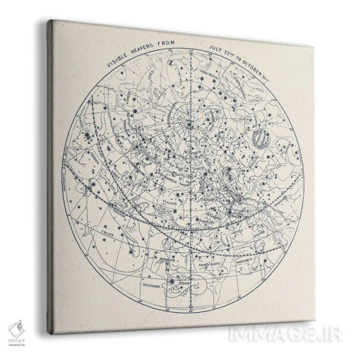 تابلو آسمانهای قابل مشاهده بر زمینه آبی اثر فلوران بُدار (هنرمند فرانسوی) - نمای پرسپکتیو محصول