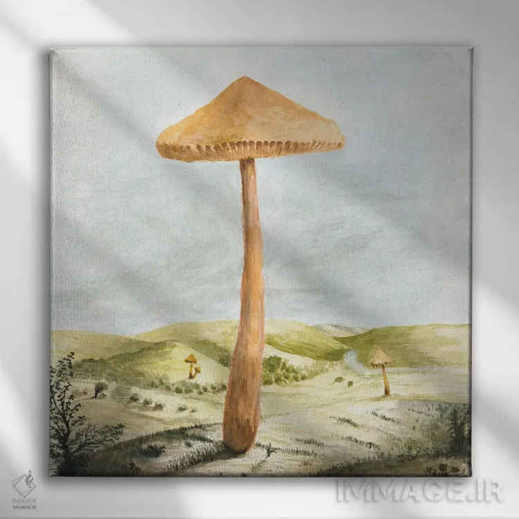 تابلو سرزمین قارچها اثر فلوران بُدار (هنرمند فرانسوی) - نمای روبهرو روی دیوار