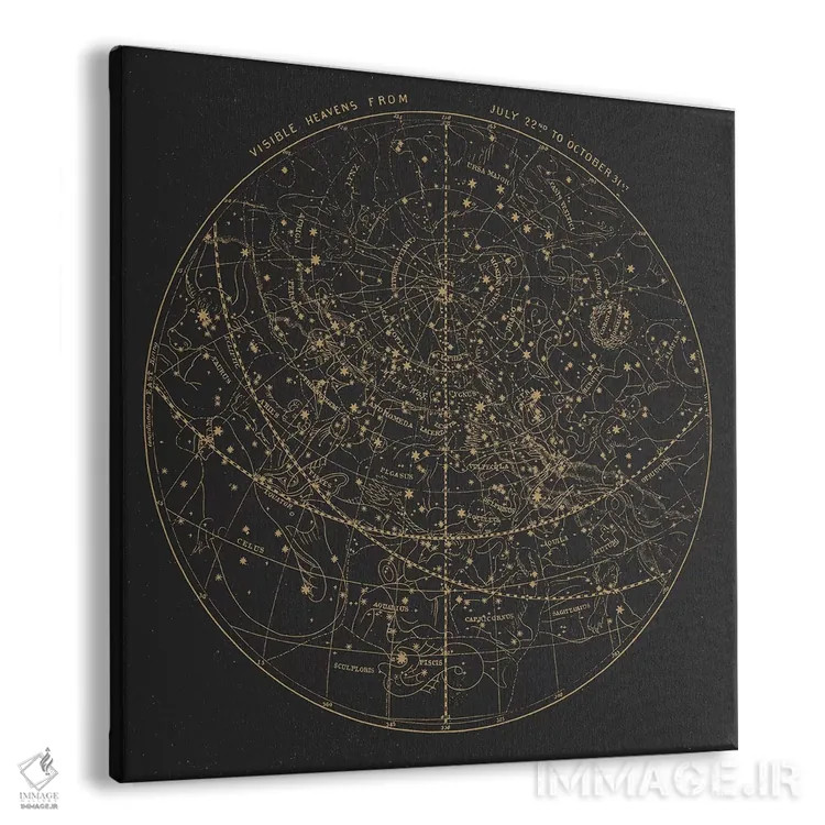 تابلو آسمانهای قابل مشاهده بر زمینه تیره اثر فلوران بُدار (هنرمند فرانسوی) - نمای پرسپکتیو محصول