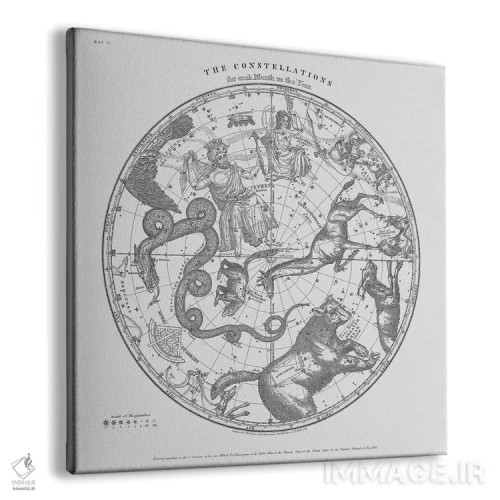 تابلو صورتهای فلکی بر زمینه سفید اثر فلوران بُدار (هنرمند فرانسوی) - نمای پرسپکتیو محصول