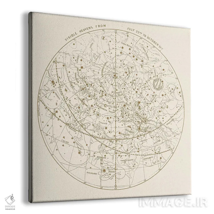 تابلو آسمانهای قابل مشاهده بر زمینه طلایی اثر فلوران بُدار (هنرمند فرانسوی) - نمای پرسپکتیو محصول