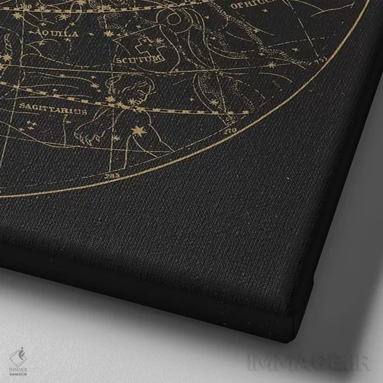 تابلو آسمانهای قابل مشاهده بر زمینه تیره اثر فلوران بُدار (هنرمند فرانسوی) - نمای نزدیک بافت بوم