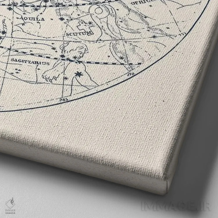 تابلو آسمانهای قابل مشاهده بر زمینه آبی اثر فلوران بُدار (هنرمند فرانسوی) - نمای نزدیک بافت بوم