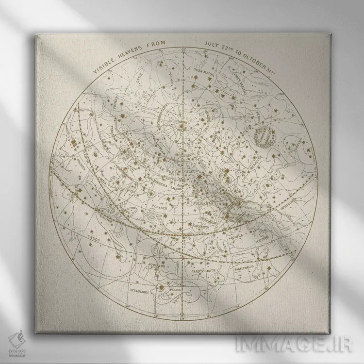 تابلو آسمانهای قابل مشاهده بر زمینه طلایی اثر فلوران بُدار (هنرمند فرانسوی) - نمای روبهرو روی دیوار