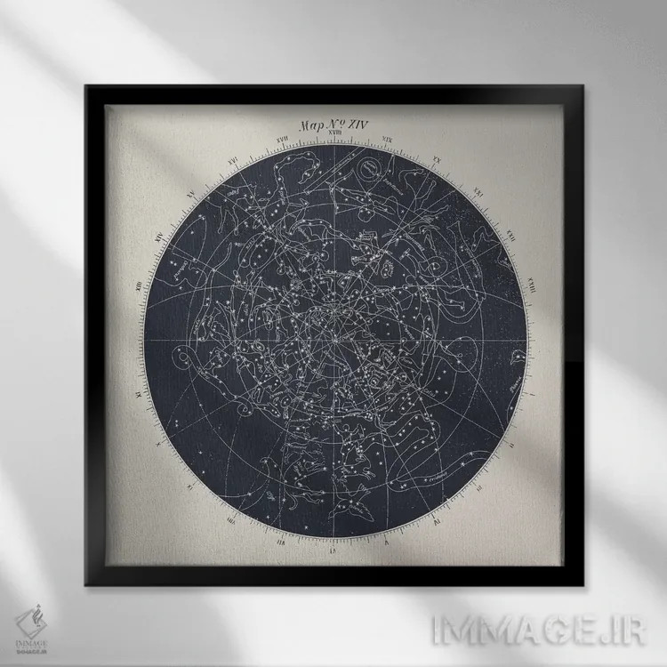 تابلو نقشه شماره XIV اثر فلوران بُدار (هنرمند فرانسوی) - نمای قابدار مشکی