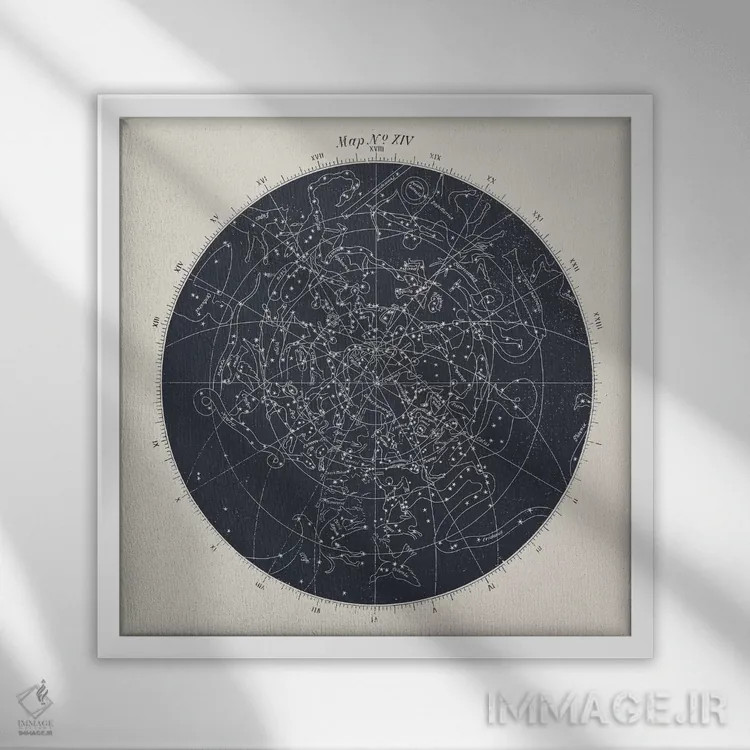 تابلو نقشه شماره XIV اثر فلوران بُدار (هنرمند فرانسوی) - نمای قابدار سفید