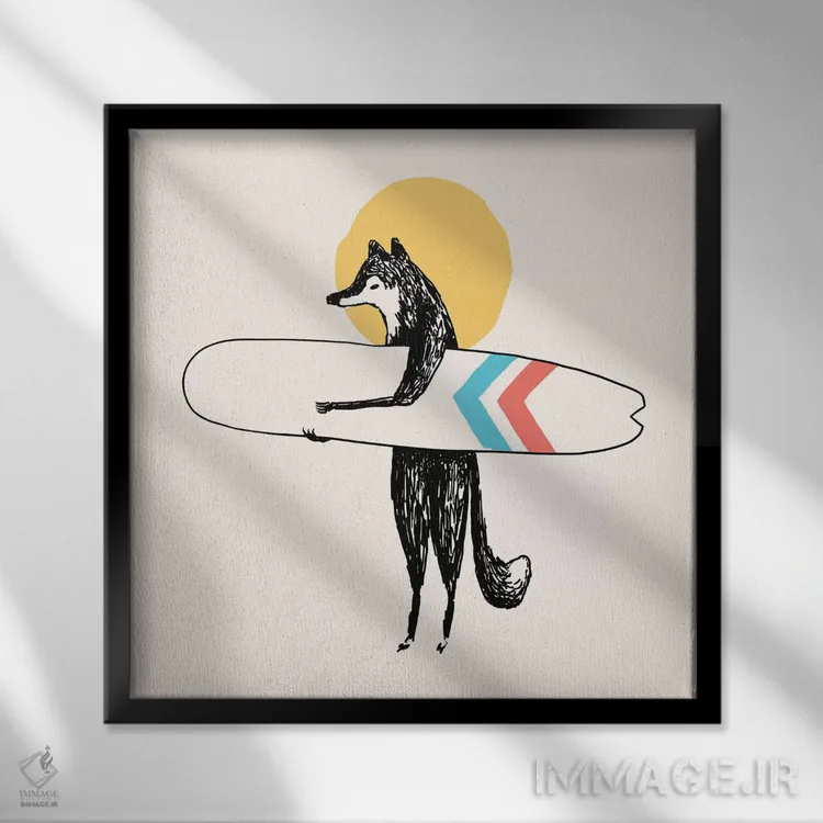 تابلو اینجا خورشید میآید اثر فلوران بُدار (هنرمند فرانسوی) - نمای قابدار مشکی