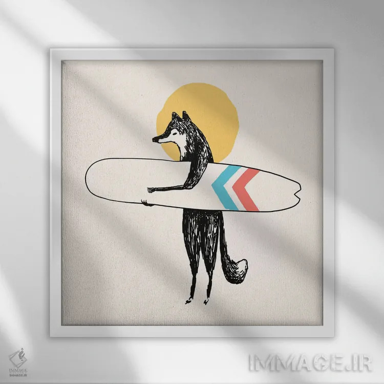 تابلو اینجا خورشید میآید اثر فلوران بُدار (هنرمند فرانسوی) - نمای قابدار سفید