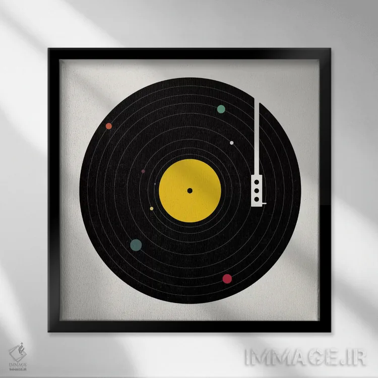 تابلو موسیقی در همه جا اثر فلوران بُدار (هنرمند فرانسوی) - نمای قابدار مشکی