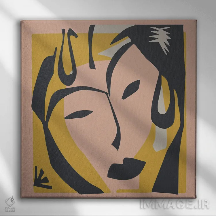 تابلو صورت بامزه اثر فلاور لاو چایلد (برند هنری) - نمای روبهرو روی دیوار