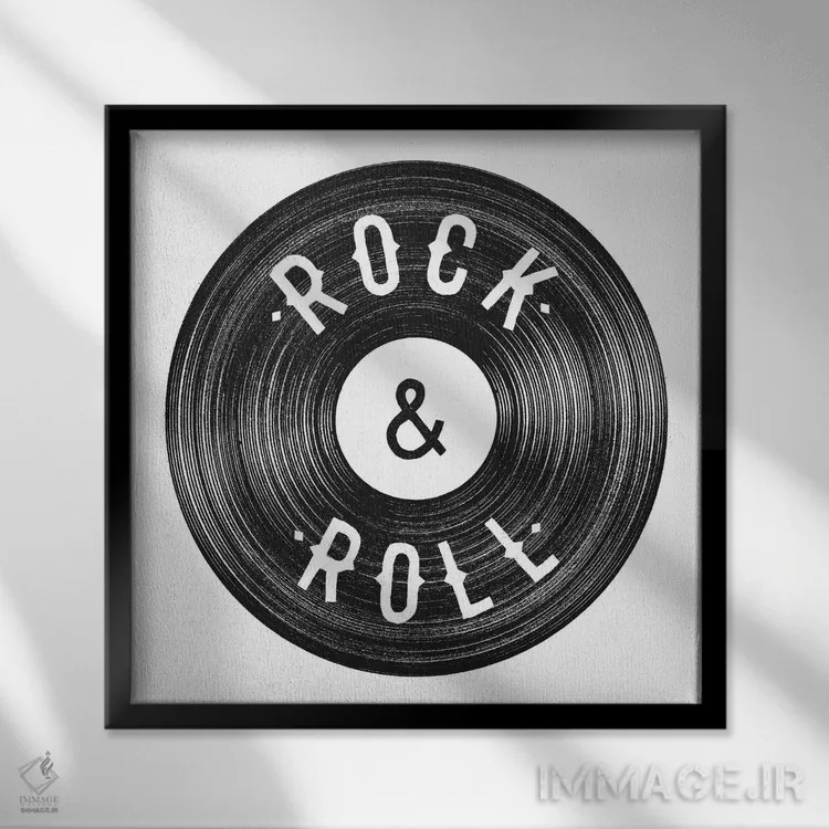 تابلو راک اند رول (سبک موسیقی) اثر فلوران بُدار (هنرمند فرانسوی) - نمای قابدار مشکی