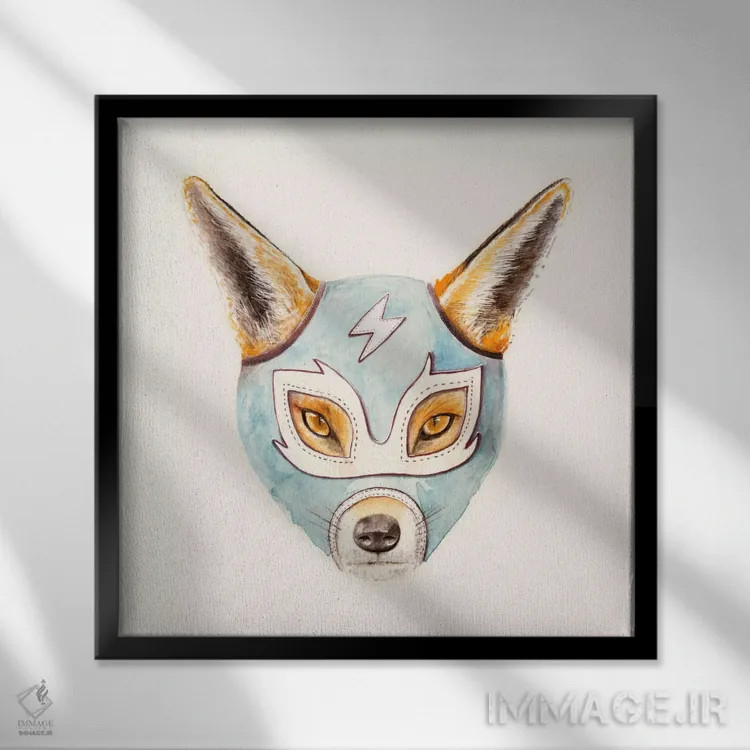 تابلو اندرو فاکس، کشتیگیر اثر فلوران بُدار (هنرمند فرانسوی) - نمای قابدار مشکی