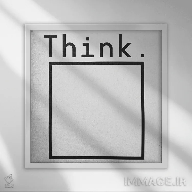 تابلو فکر کن اثر فلوران بُدار (هنرمند فرانسوی) - نمای قابدار سفید