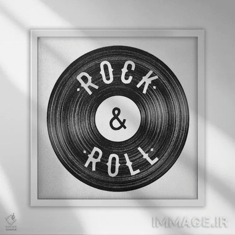 تابلو راک اند رول (سبک موسیقی) اثر فلوران بُدار (هنرمند فرانسوی) - نمای قابدار سفید