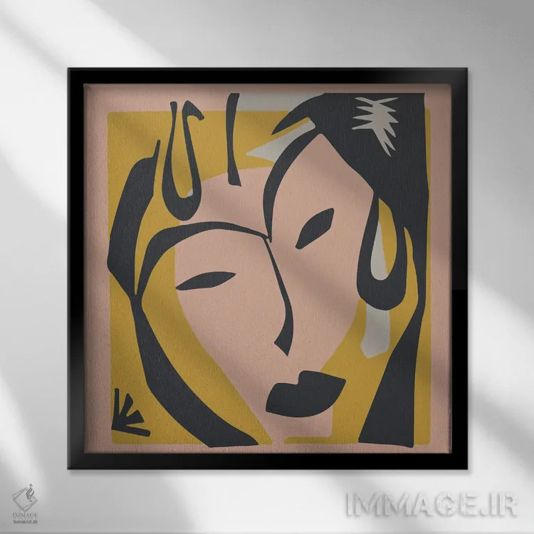 تابلو صورت بامزه اثر فلاور لاو چایلد (برند هنری) - نمای قابدار مشکی