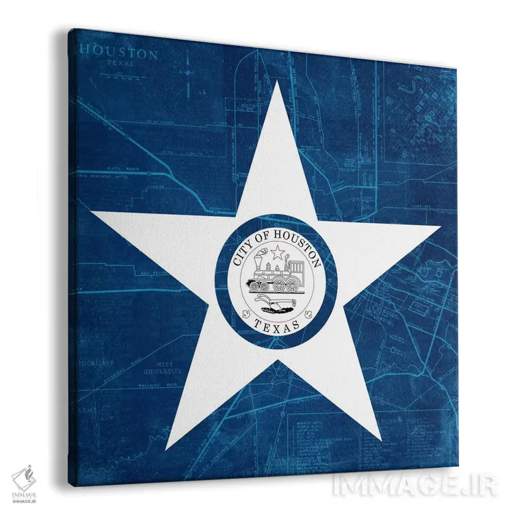 تابلو هیوستون، تگزاس (نقشهکشی جادهها) اثر آیکانواس (شرکت چاپ هنری) - نمای پرسپکتیو محصول